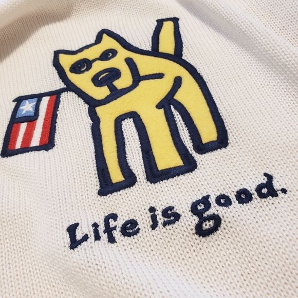 Life Is Good Knit Top S/Sleeve Size Large, Festive And Fun! - Picture 8 of 8